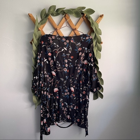 Torrid Lilly Black Floral Challis Blouse - Picture 9 of 9